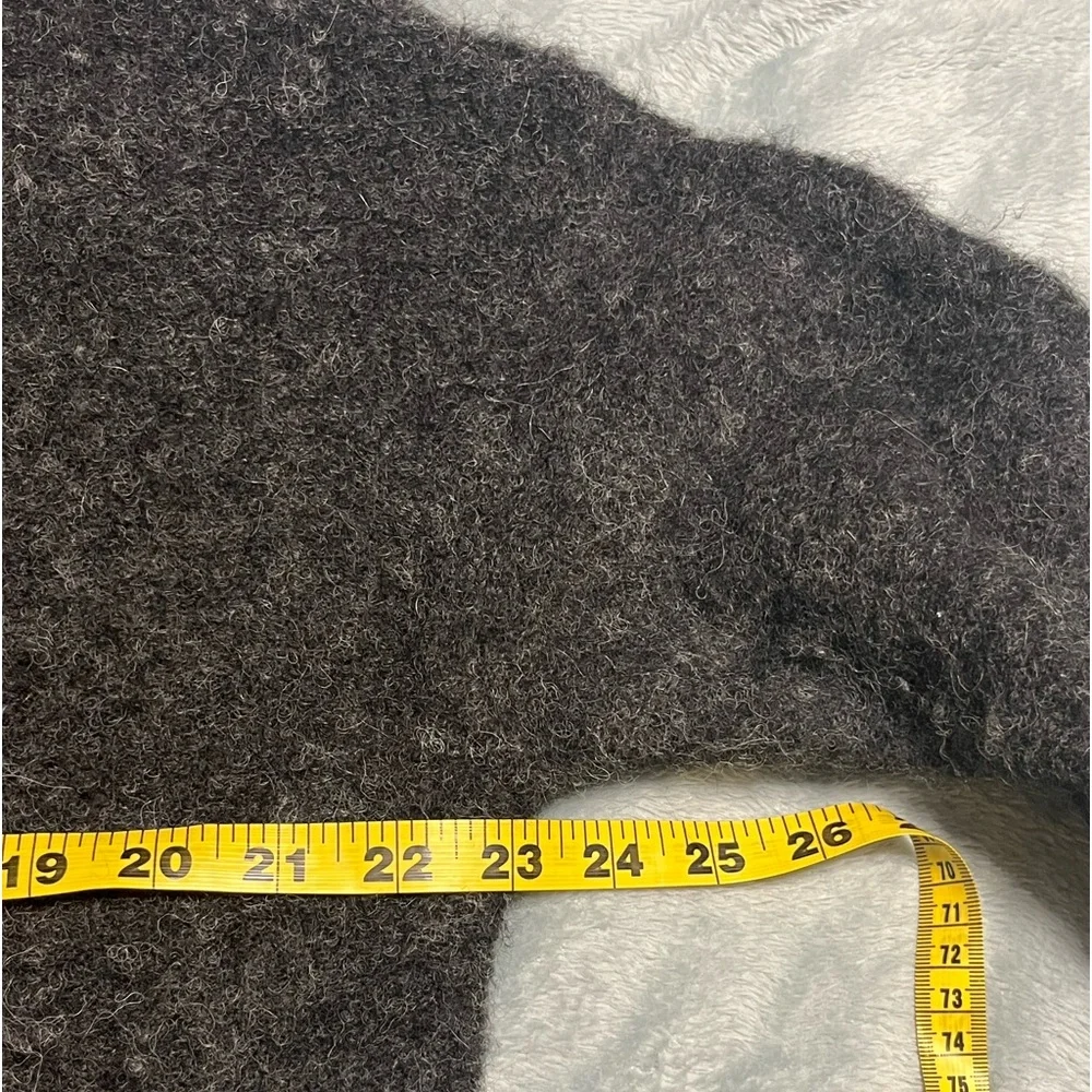 J. Crew Alpaca Wool Sweater Gray Small Crew Pullover Lightweight 3/4 sleeves